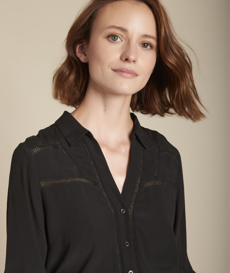 Chemise noire dentelle madisson noir.