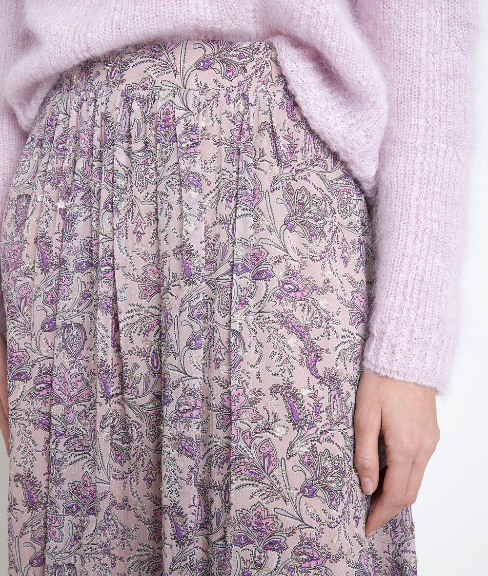Jupe mauve imprimée elena mauve.