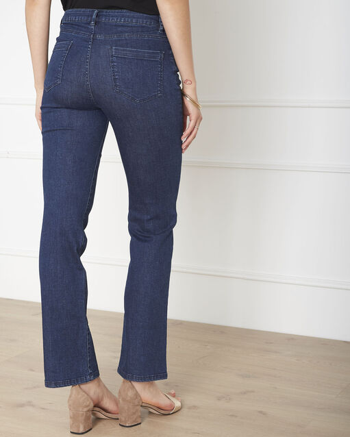 Jean brut bootcut 7/8e chery indigo fonce.