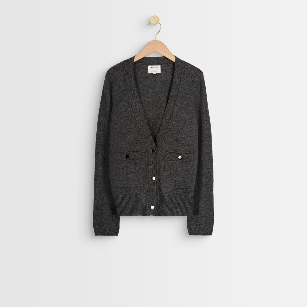 Gilet en laine et cachemire rita anthracite.