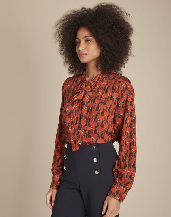 Blouse imprimé col lavallière Majda | 1-2-3 Blouse imprimé col lavallière Majda PhotoZ | 1-2-3