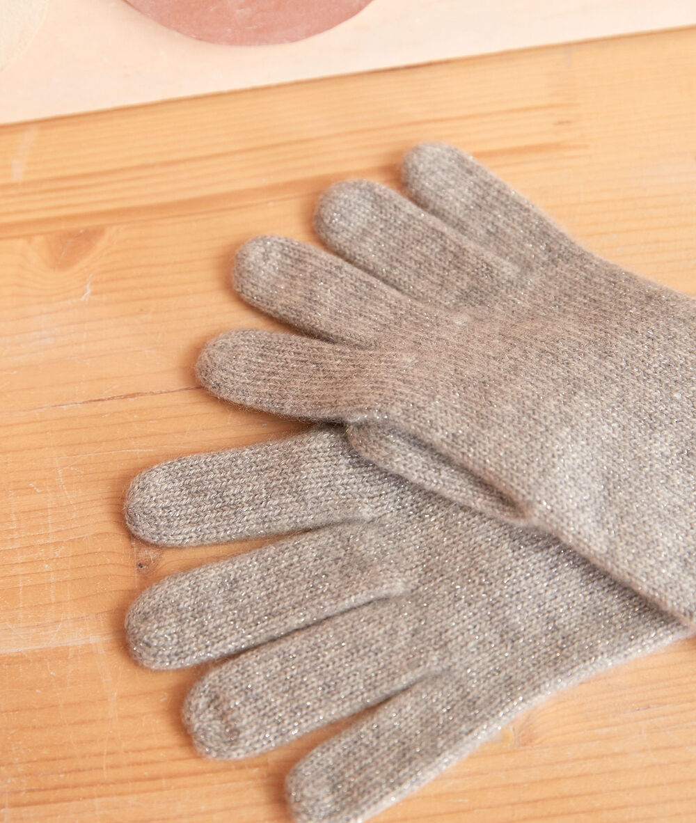 Gants en cachemire gris zack chine clair.