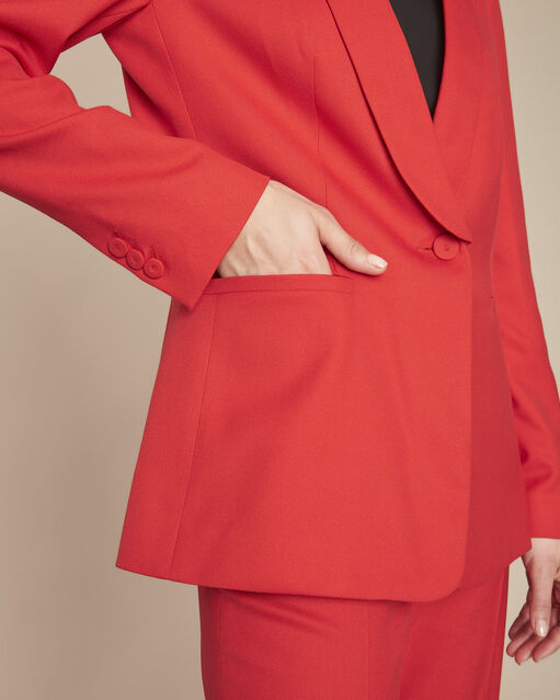 Veste rouge col tailleur bianca grenade.