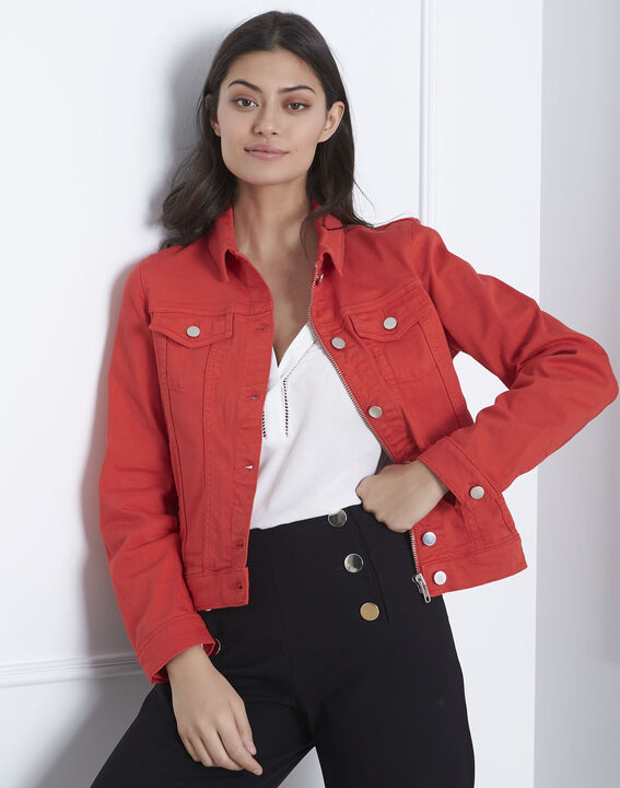 Veste rouge en jean Clem | 1-2-3 Veste rouge en jean Clem PhotoZ | 1-2-3