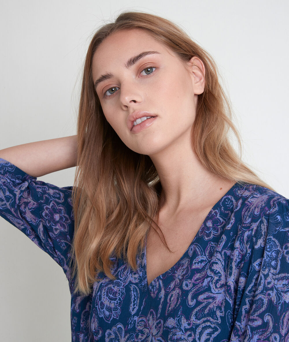 Robe bleue imprimée claude bleu.