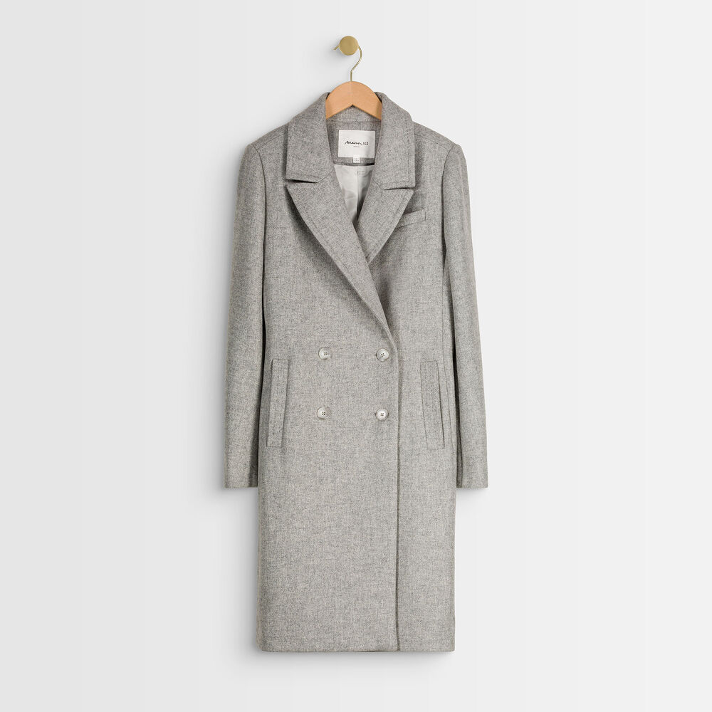 Manteau en laine recyclée gris jeff chine clair.