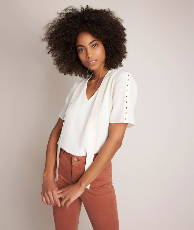 Top en soie esabelle ficelle.