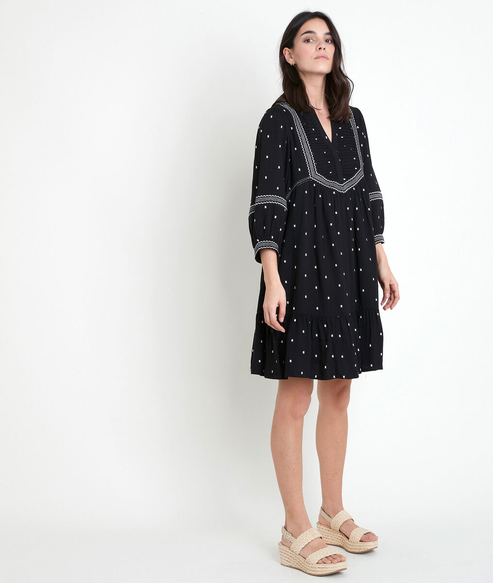 Robe noire brodée Larie | 1-2-3 Robe noire brodée Larie PhotoZ | 1-2-3