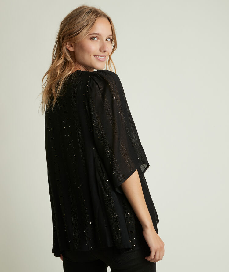 Blouse à sequins noire june.
