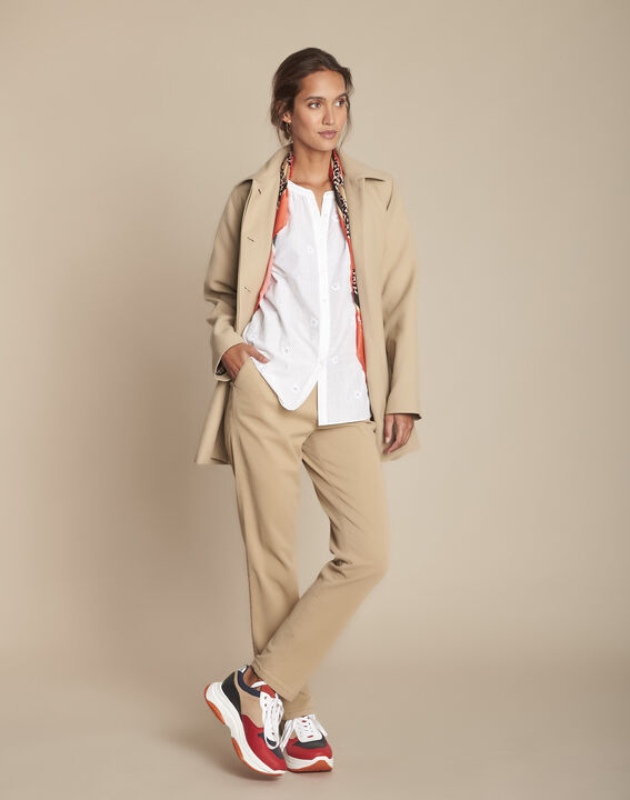 Pantalon havane cigarette 7/8e en tencel Eugene | 1-2-3 Pantalon havane cigarette 7/8e en tencel Eugene PhotoZ | 1-2-3