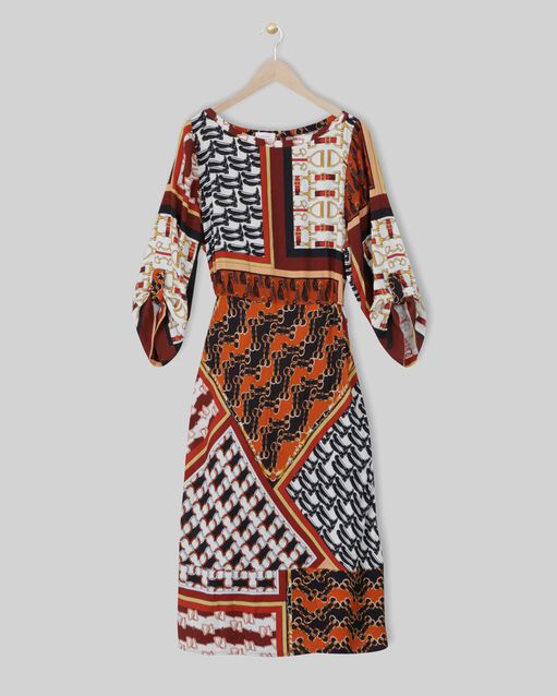 Robe imprimé foulard isadora caramel.