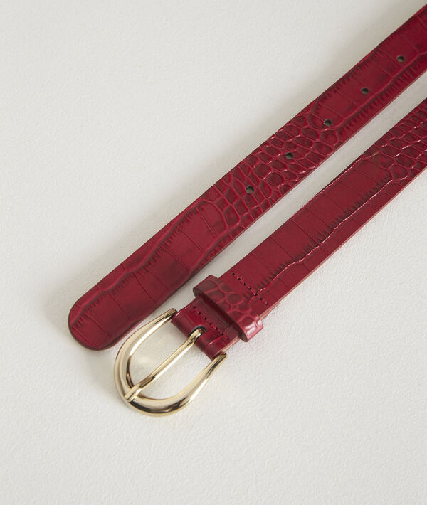 Ceinture en cuir croco fuchsia Karine | 1-2-3 Ceinture en cuir croco fuchsia Karine PhotoZ | 1-2-3