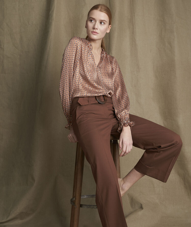 Blouse imprimée evelyn greige.