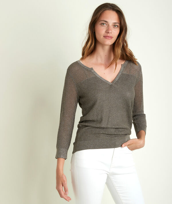 Pull ajouré kaki Forever | 1-2-3 Pull ajouré kaki Forever PhotoZ | 1-2-3