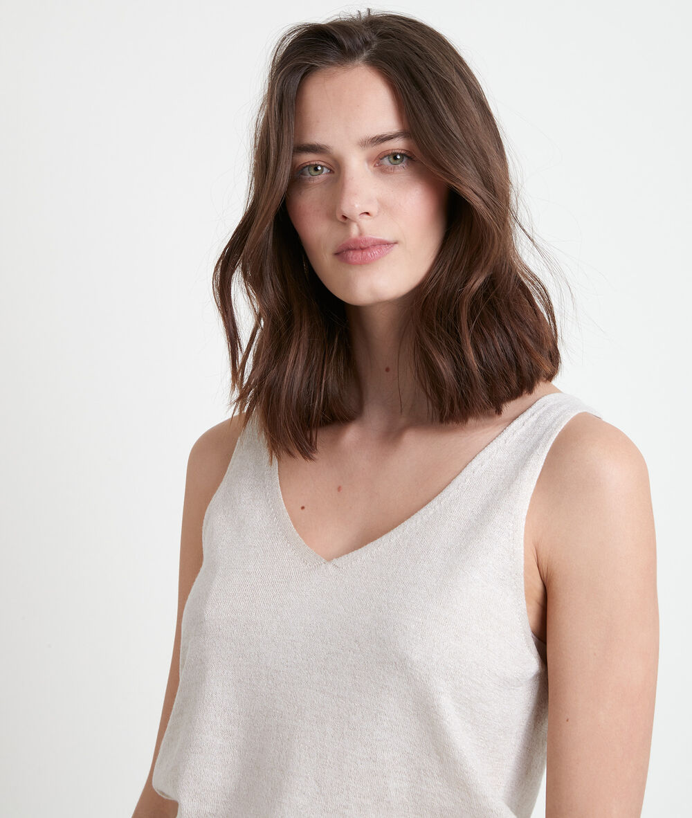 Débardeur en maille doré alizee or.