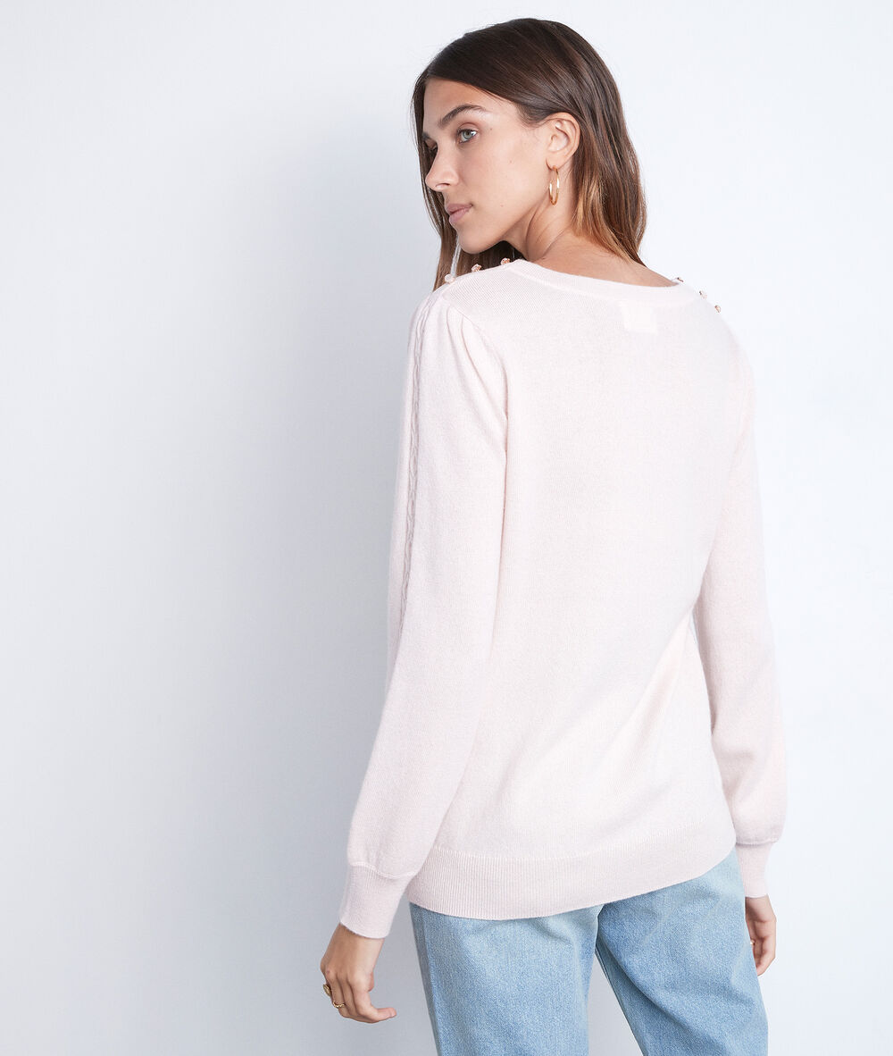 Pull à manches bouffantes poudré trystan poudre.
