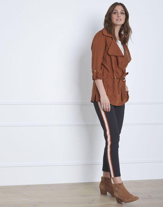 Pantalon noir bande latérale acajou Golden | 1-2-3 Pantalon noir bande latérale acajou Golden PhotoZ | 1-2-3