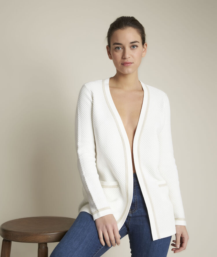 Gilet blanc douceur blanc casse.