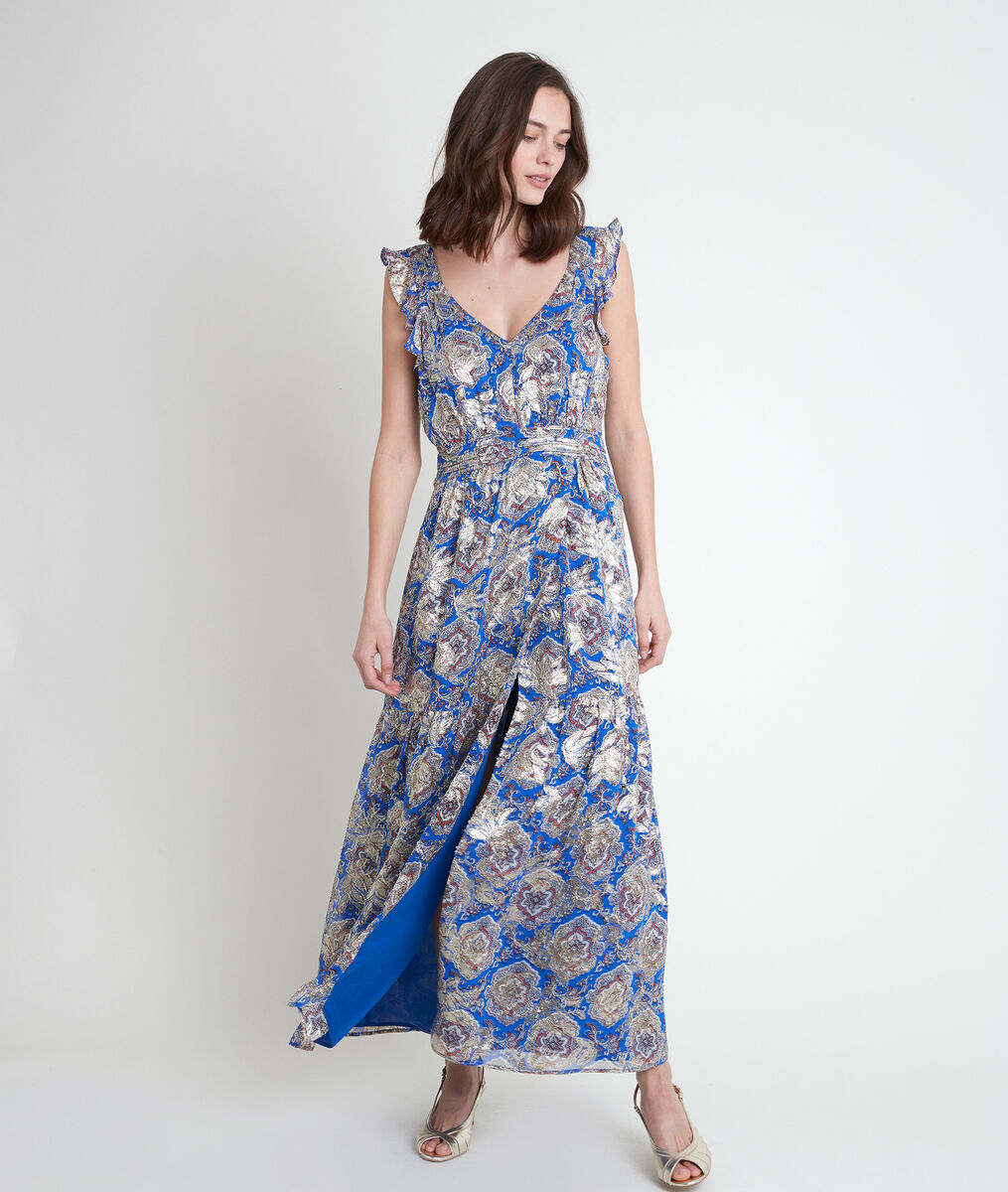 Robe longue imprimée lurex Marie | 1-2-3 Robe longue imprimée lurex Marie PhotoZ | 1-2-3