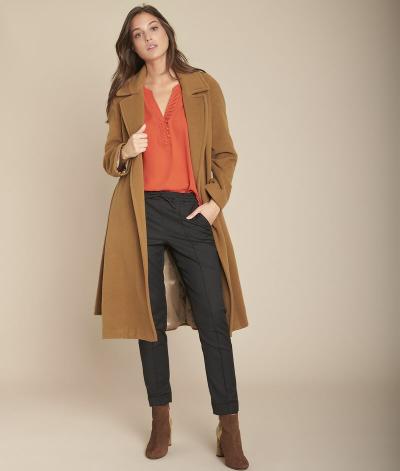 Blouse bimatière tomette mira sable.