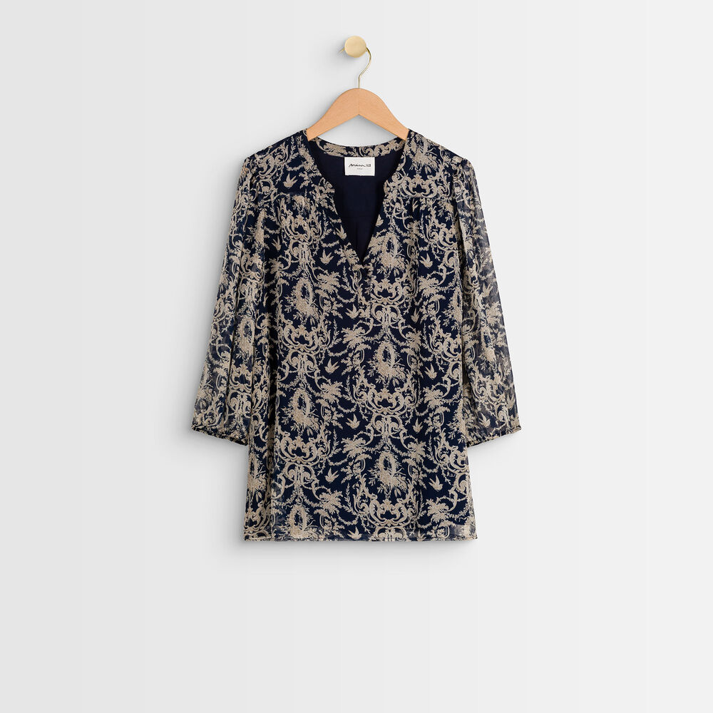 Blouse marine imprimée elsa marine.