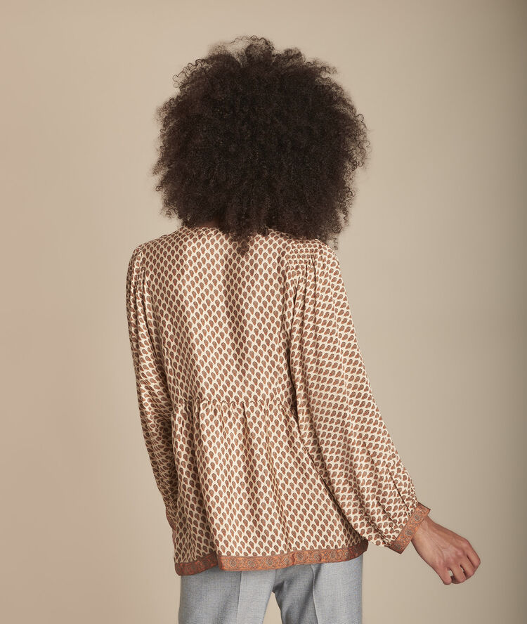 Blouse acajou imprimé bohème manon caramel.