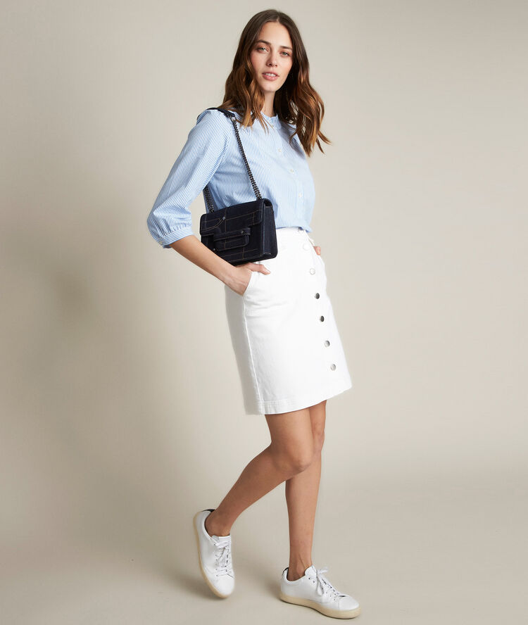 Gestreiftes hemd eulalie wolkenblau.