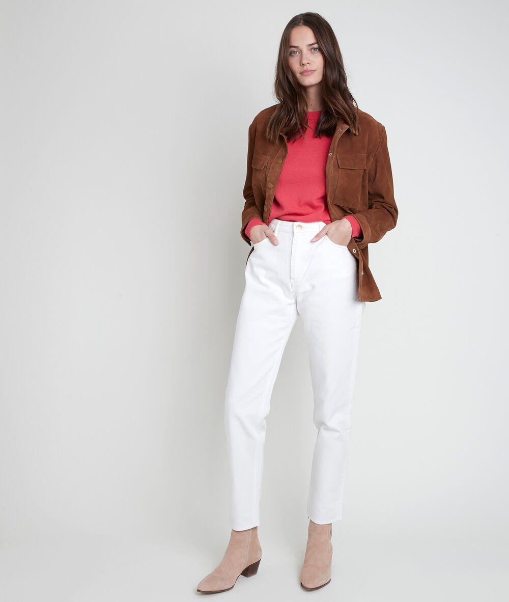 Le lovely mum : jean boyfriend &eacute;cru sol&egrave;ne ecru.