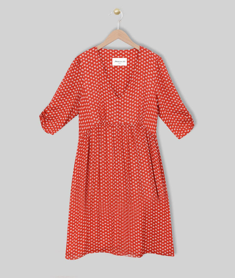 Robe imprimée claude rouge.