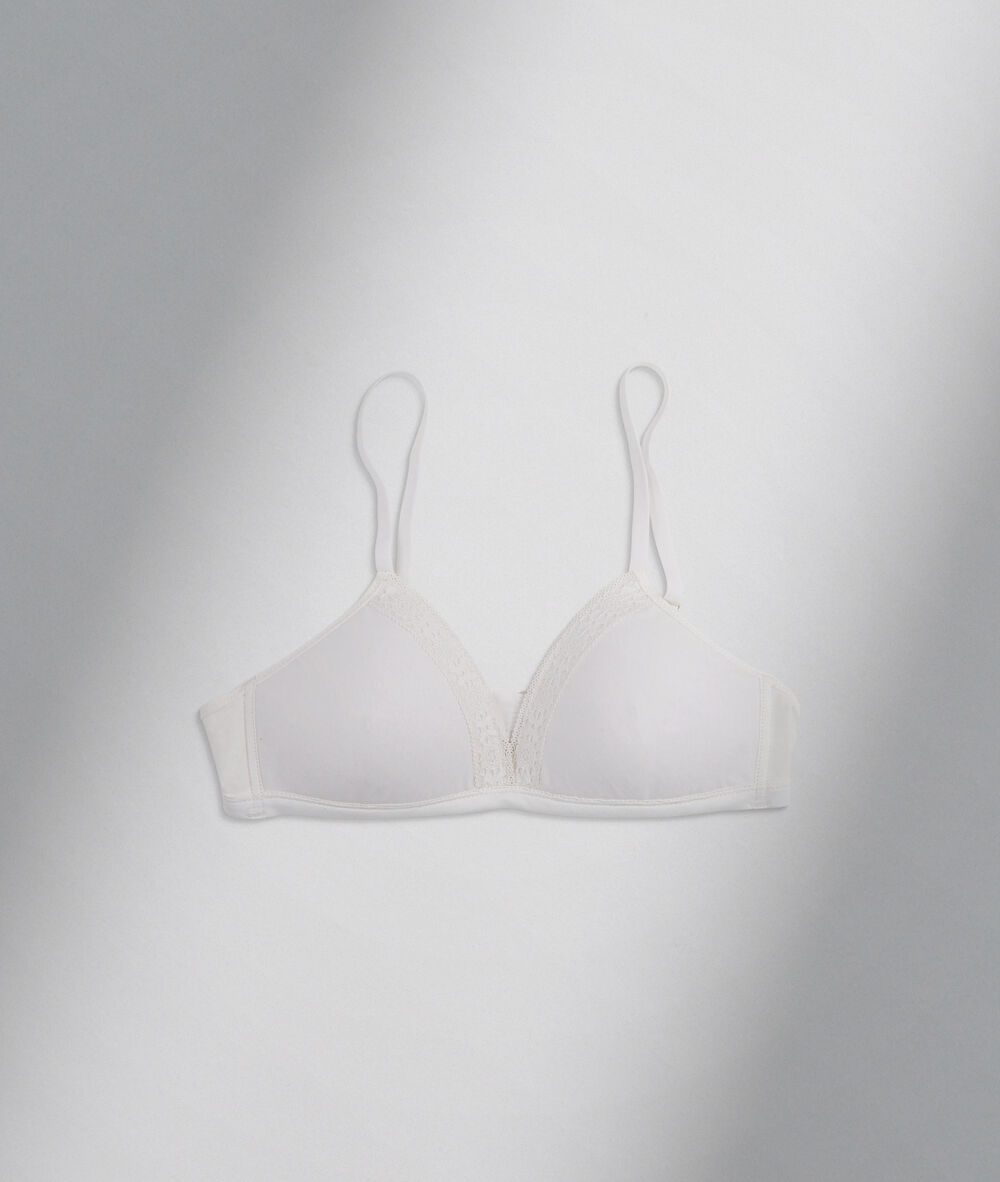 Soutien-gorge spacer sans armatures en pur coton responsable blanc ninon blanc.