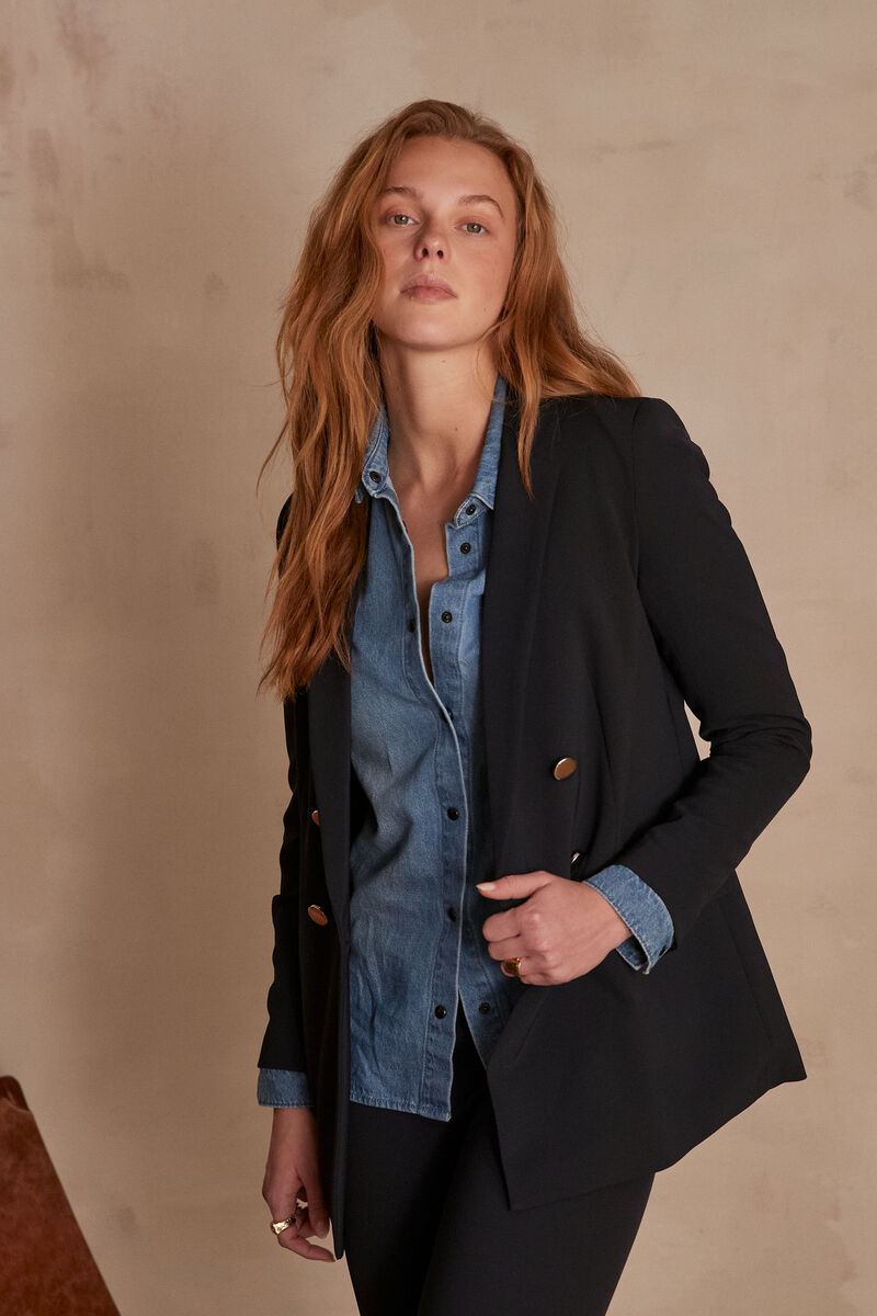 Veste en microfibre marine Florine | 1-2-3 Veste en microfibre marine Florine PhotoZ | 1-2-3