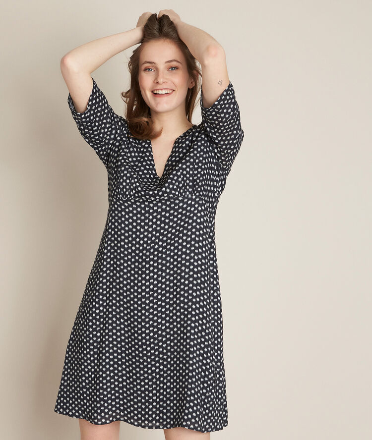 Robe imprim&eacute;e claude noir.
