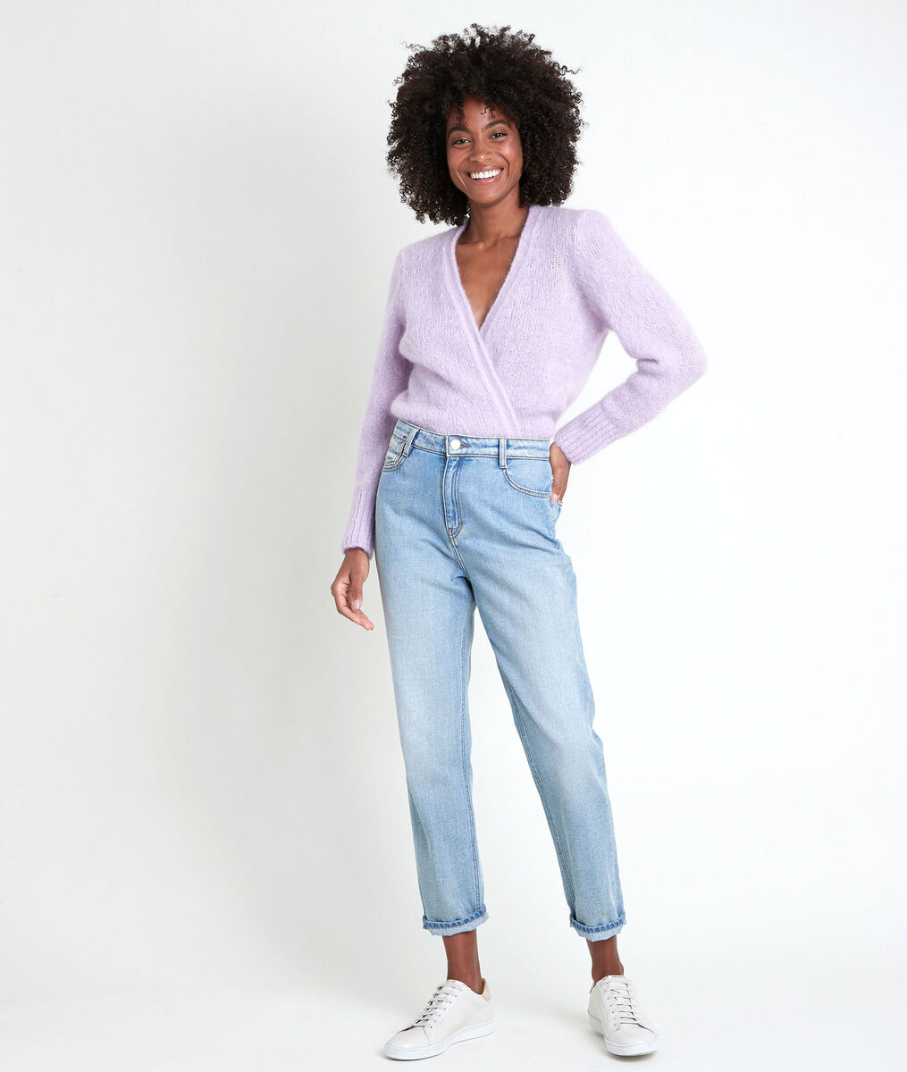 Gilet en mohair mélangé mauve Rozelle | 1-2-3 Gilet en mohair mélangé mauve Rozelle PhotoZ | 1-2-3