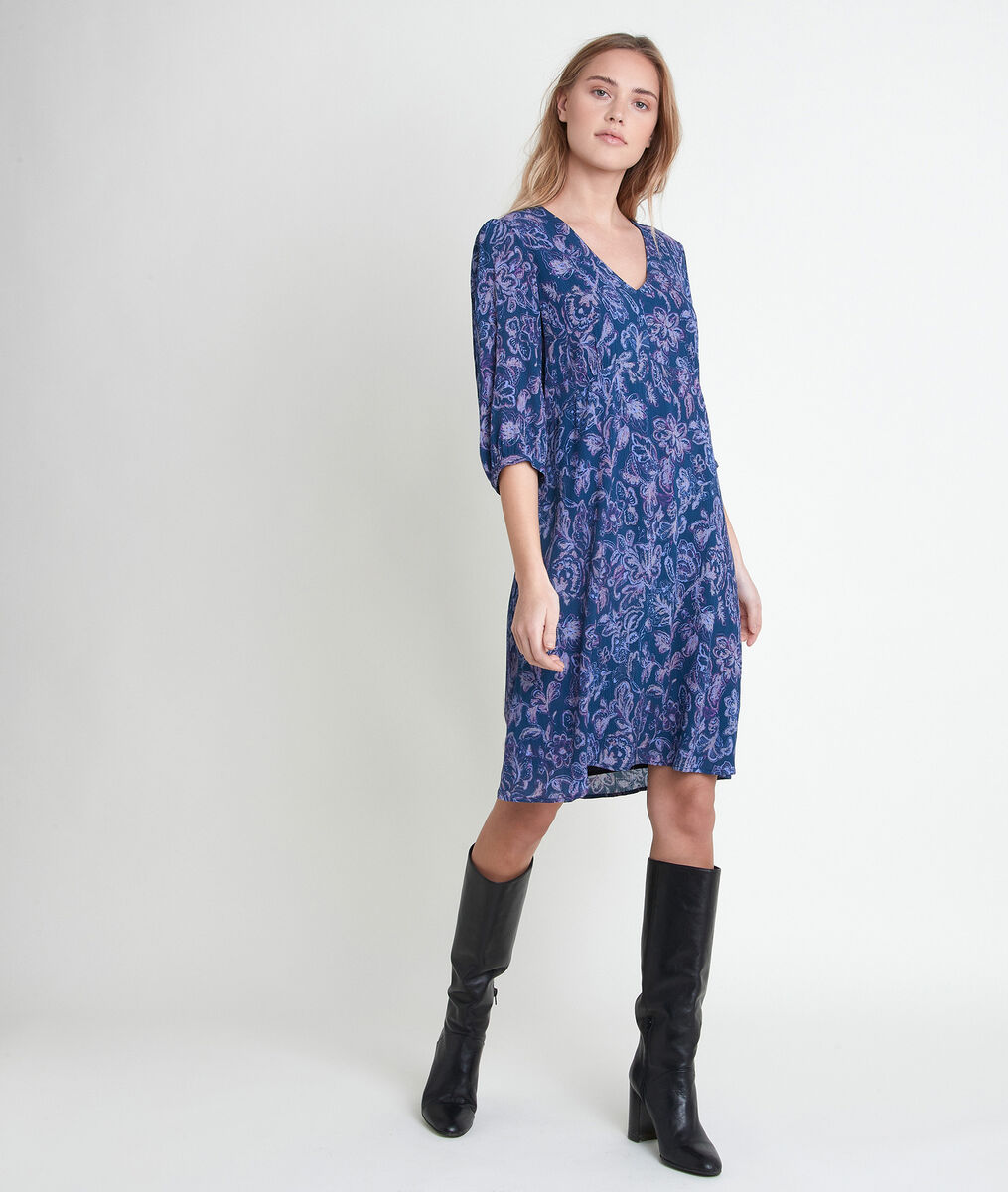 Robe bleue imprimée Claude | 1-2-3 Robe bleue imprimée Claude PhotoZ | 1-2-3