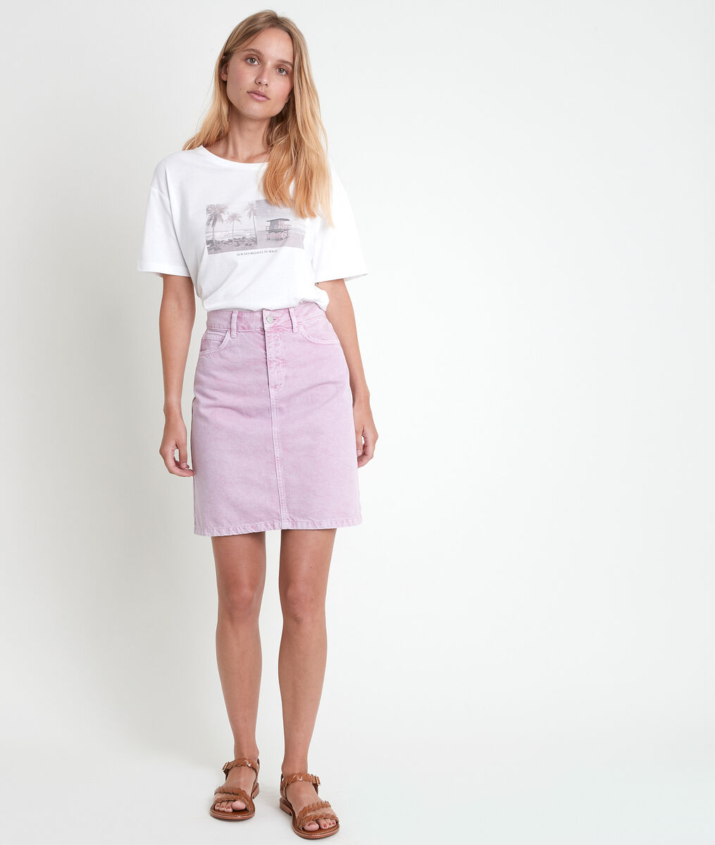 Jupe en denim mauve Etoile | 1-2-3 Jupe en denim mauve Etoile PhotoZ | 1-2-3