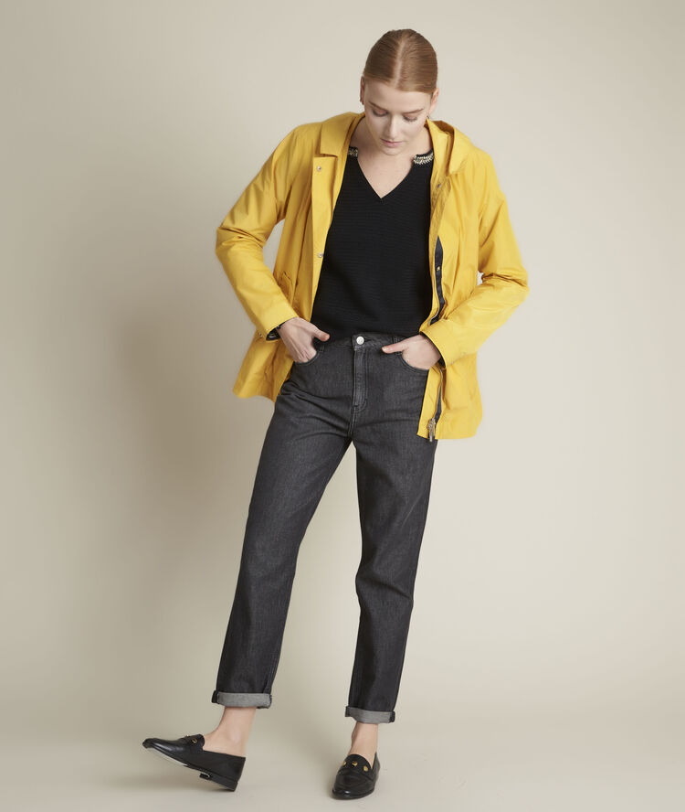 Parka &agrave; capuche jaune fara miel.