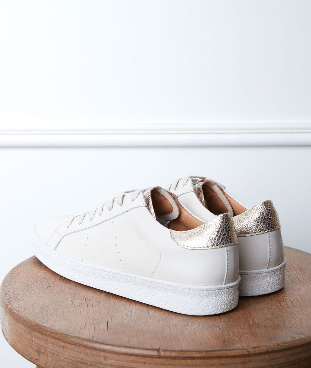 Baskets en cuir gilda creme.