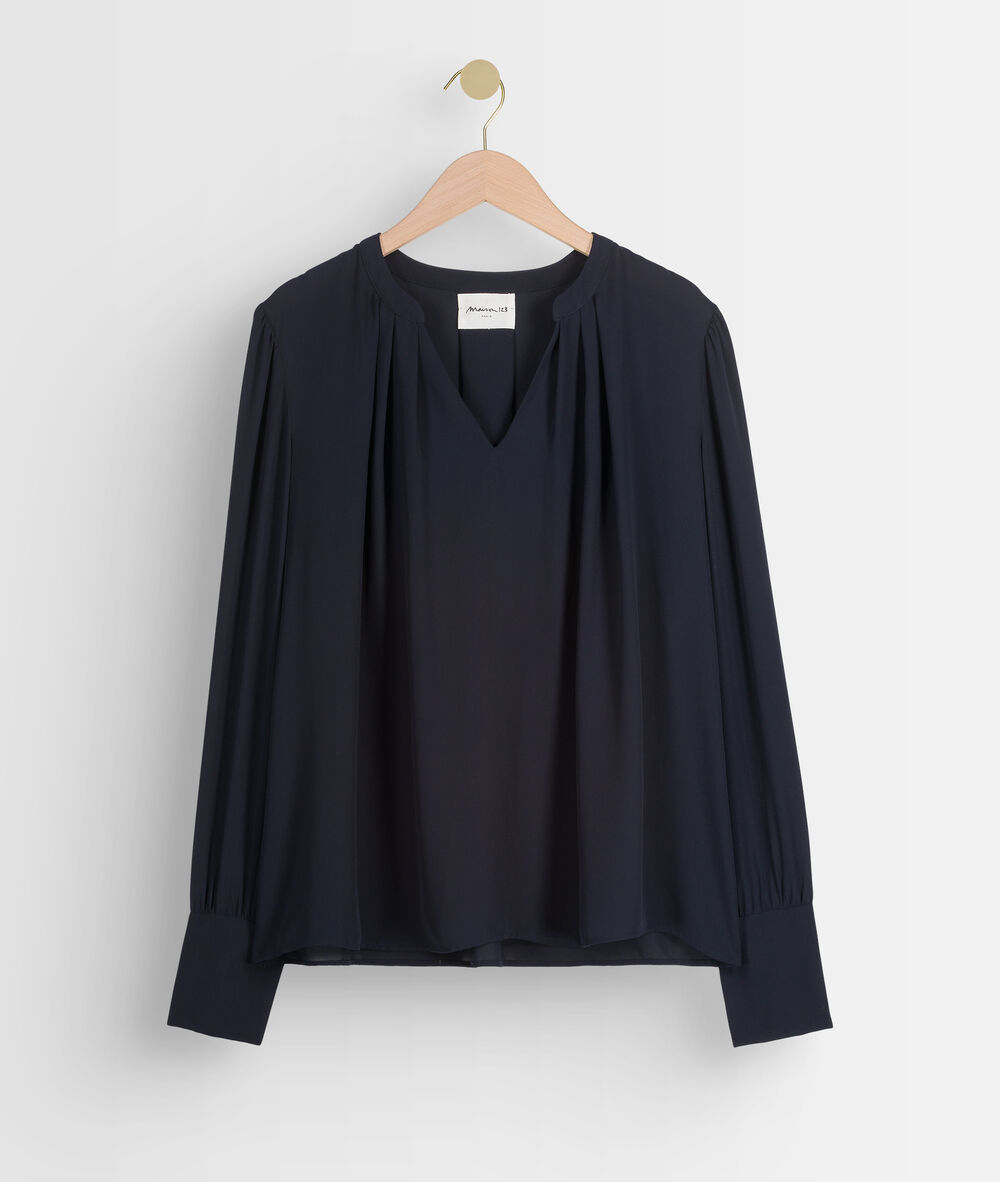 Blouse fluide et structurée marine adixia marine.