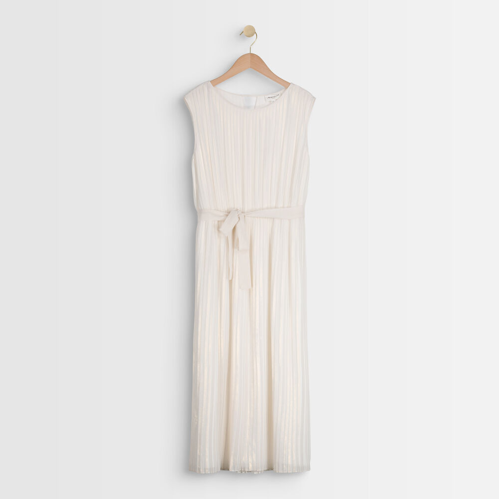 Robe plissée écrue irisée marlène ecru.