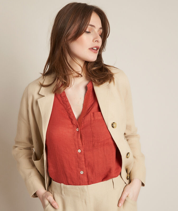 Veste en lin lina chaux.