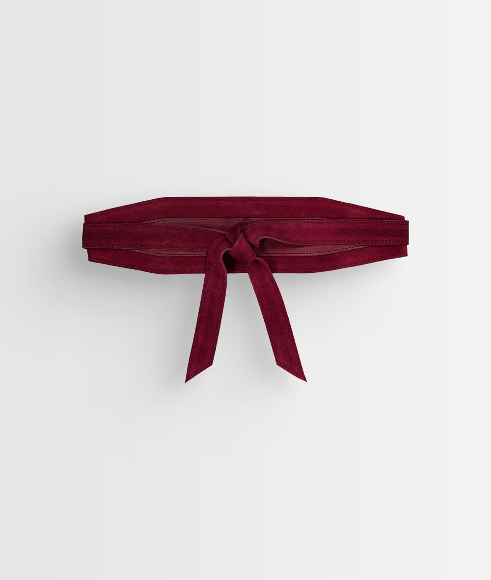 Ceinture large en cuir grenat eddy grenat.