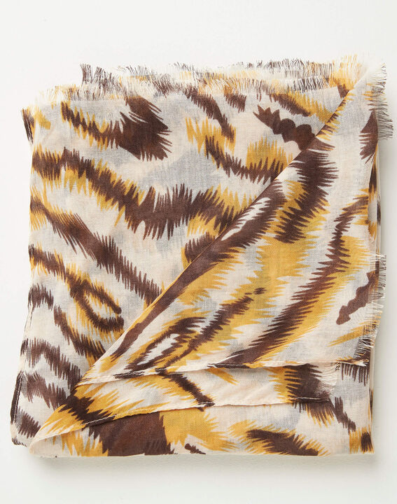 Foulard imprimé animal caramel Altesse | 1-2-3 Foulard imprimé animal caramel Altesse PhotoZ | 1-2-3
