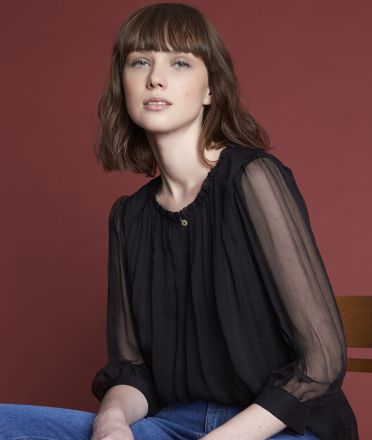 Blouse en soie emma louise noir.