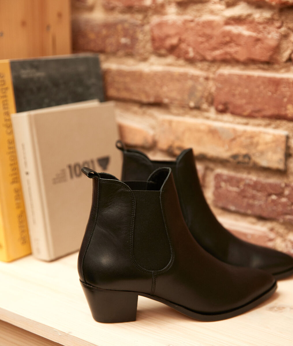 Bottines en cuir noires Vera | 1-2-3 Bottines en cuir noires Vera PhotoZ | 1-2-3