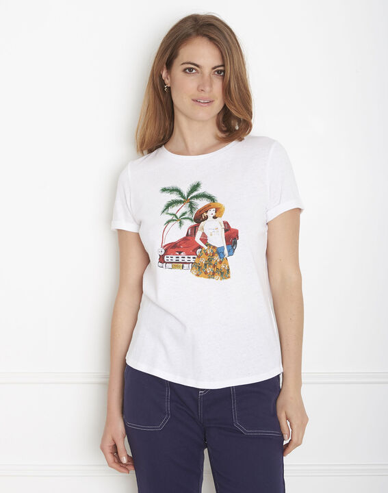 Tee-shirt écru imprimé Padillac | 1-2-3 Tee-shirt écru imprimé Padillac PhotoZ | 1-2-3
