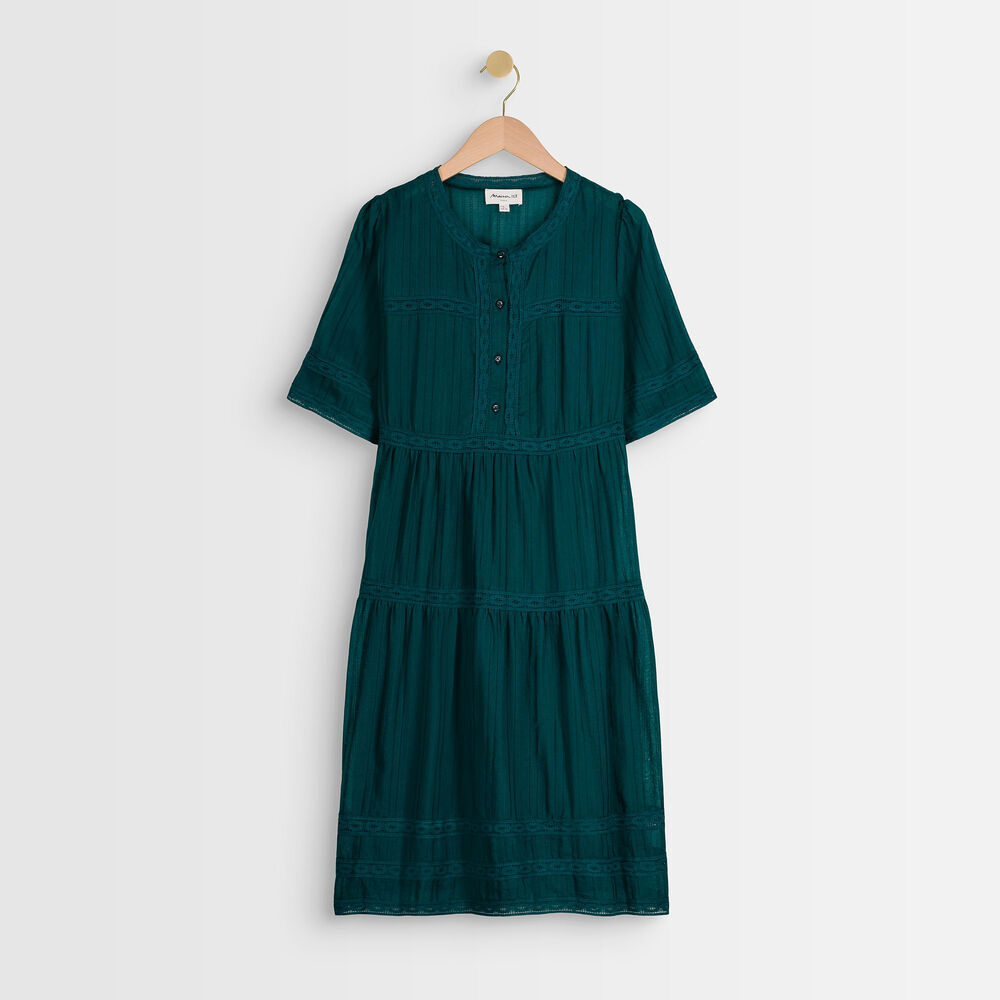 Groene jurk met kant corelia cypres.