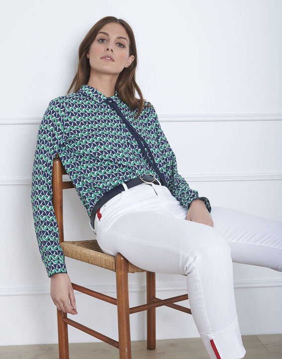 Jean blanc détail gros grain et revers Cassie | 1-2-3 Jean blanc détail gros grain et revers Cassie PhotoZ | 1-2-3