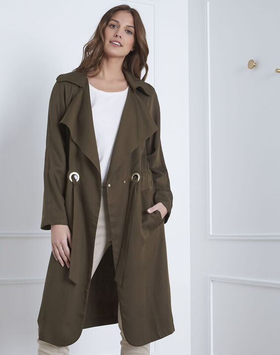 Trench kaki long détails oeillets Dolly | 1-2-3 Trench kaki long détails oeillets Dolly PhotoZ | 1-2-3