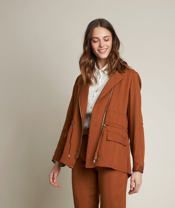 Veste caramel en tencel Lucie | 1-2-3 Veste caramel en tencel Lucie PhotoZ | 1-2-3