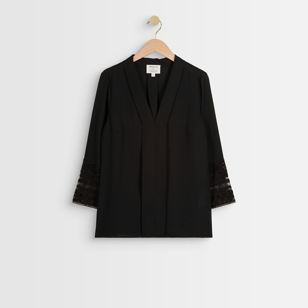 Blouse en polyester recyclé écrue janis ecru.